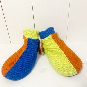 Verloop Mismatched Slipper Bootie Lime/Cobalt size S/M New with Tags!